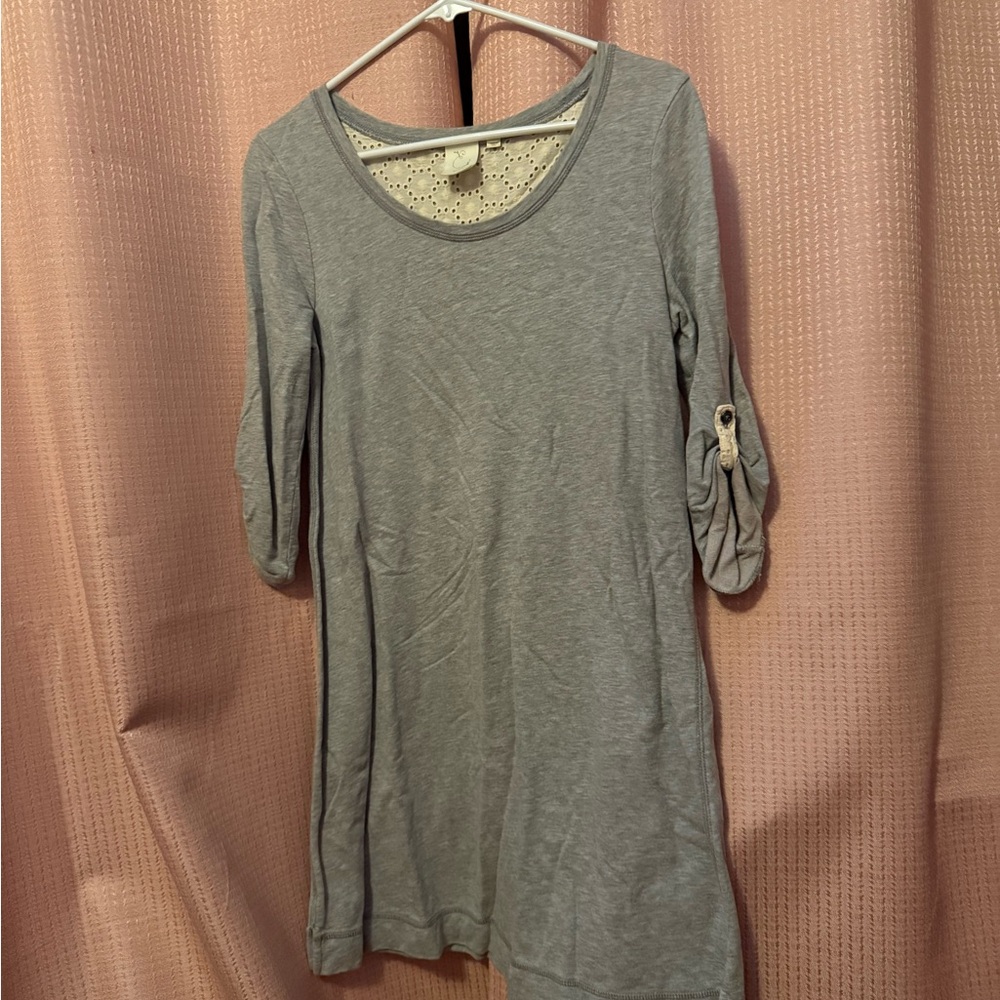 Gray 3/4 Sleeve Tunic dress